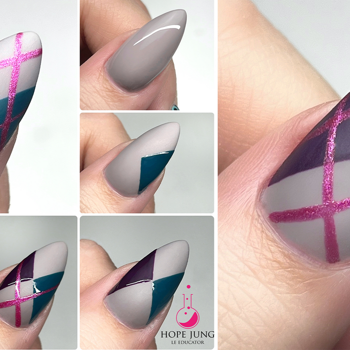 Argyle Pattern by Hope Jung | Trendy Nail Art using the NEW Fall 2022 WhoDunit? Collection