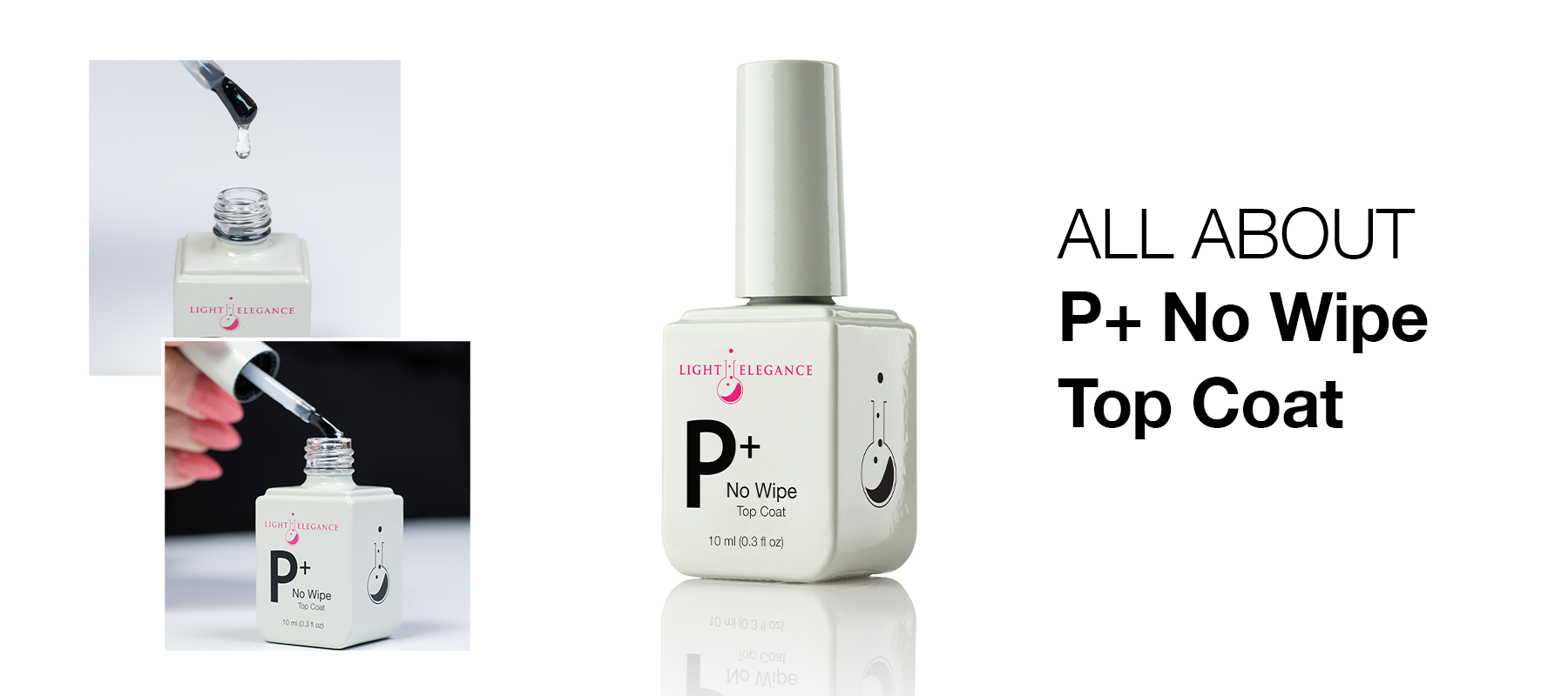 NEW P+ No Wipe Top Coat | Tack Free, Soak Off Top Coat | HEMA Free Gel Polish