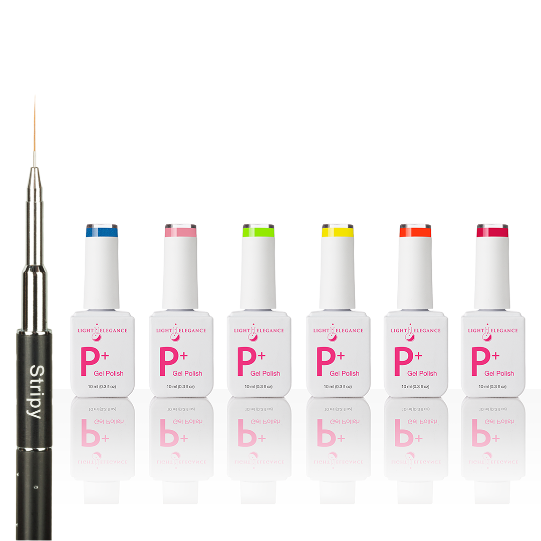 Happy Vibes 10 ml P+ Gel Polish Collection + FREE Stripy Brush