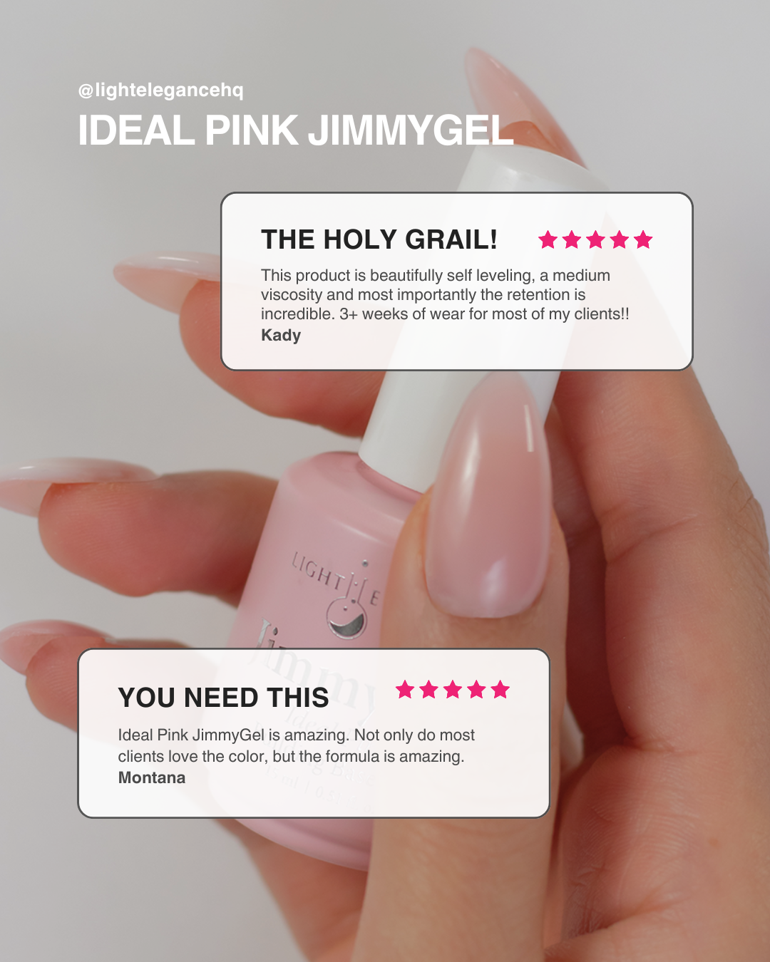 Ideal Pink JimmyGel Soak-Off Building Base