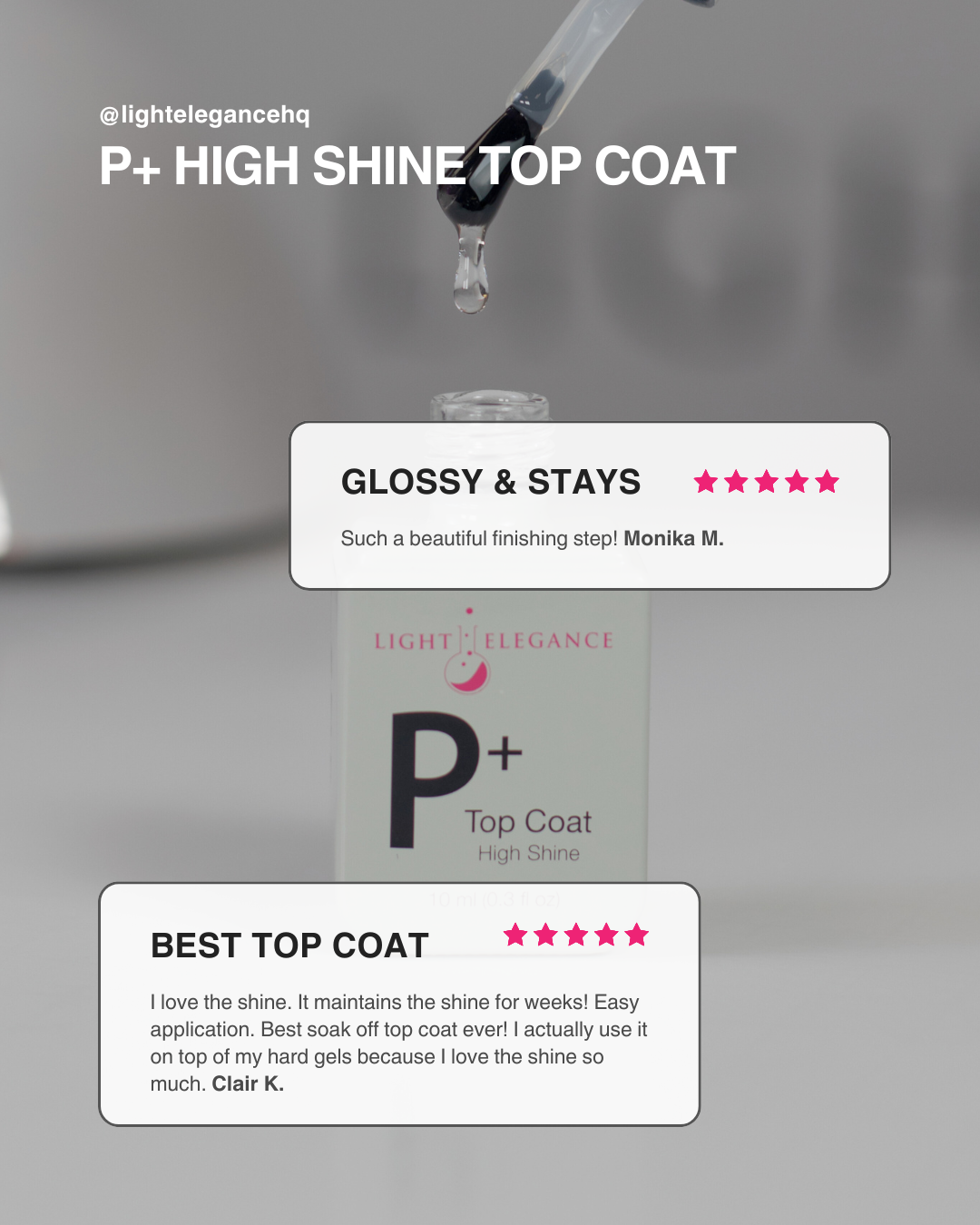 P+ High Shine Soak-Off Top Coat 10 ml